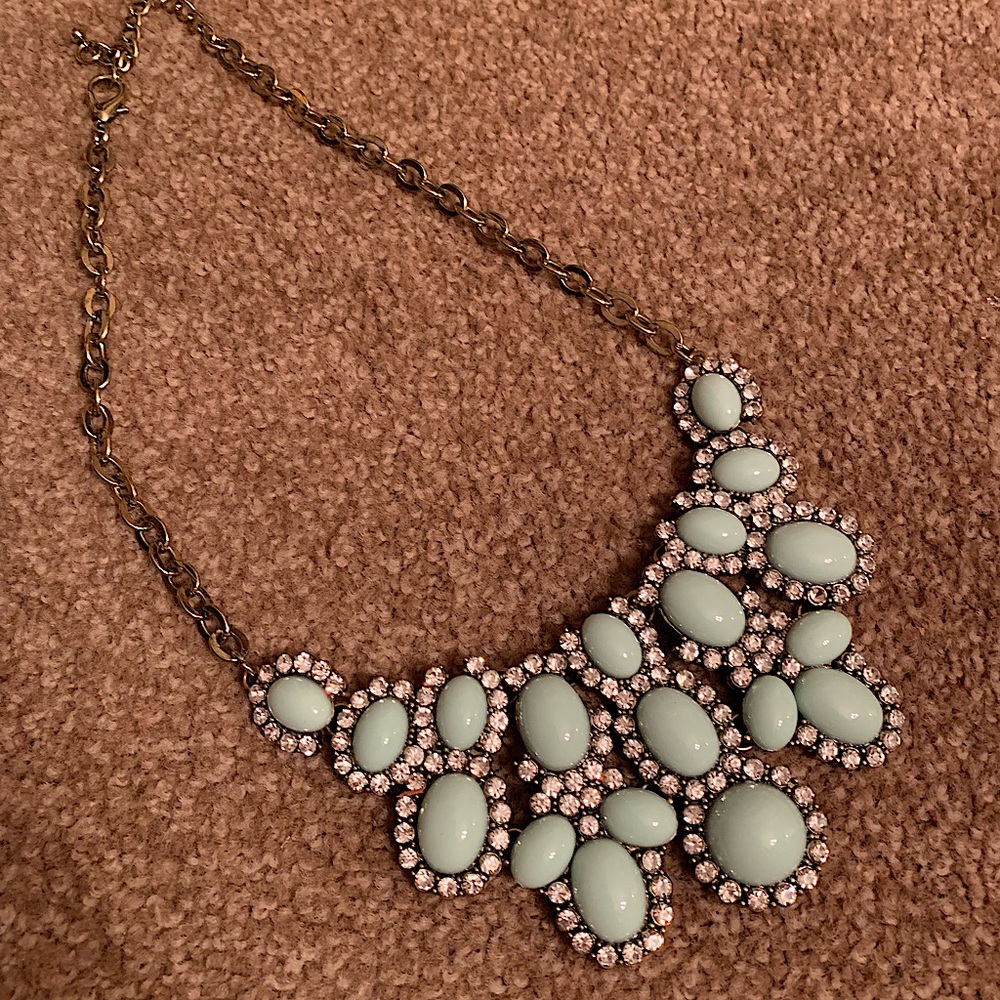 Aqua Colored necklace with gems